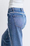 Fringe seam jeans - Bleu
