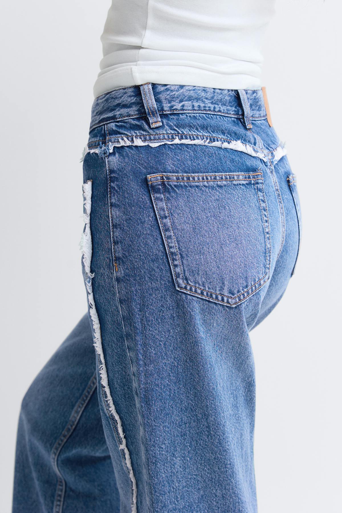Fringe seam jeans - Bleu