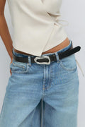 Statement buckel belt - Black/silver