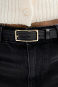 Clean rectangular belt - Black/silver