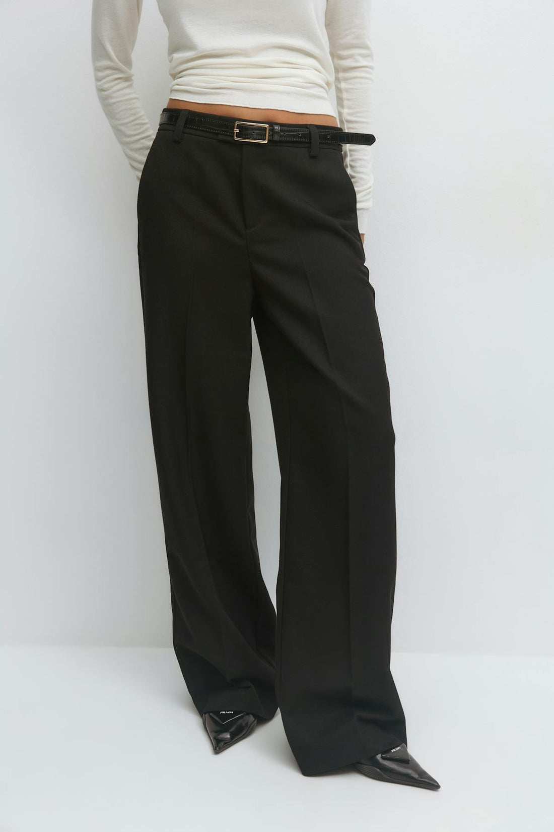 Clean rectangular belt - Black/gold