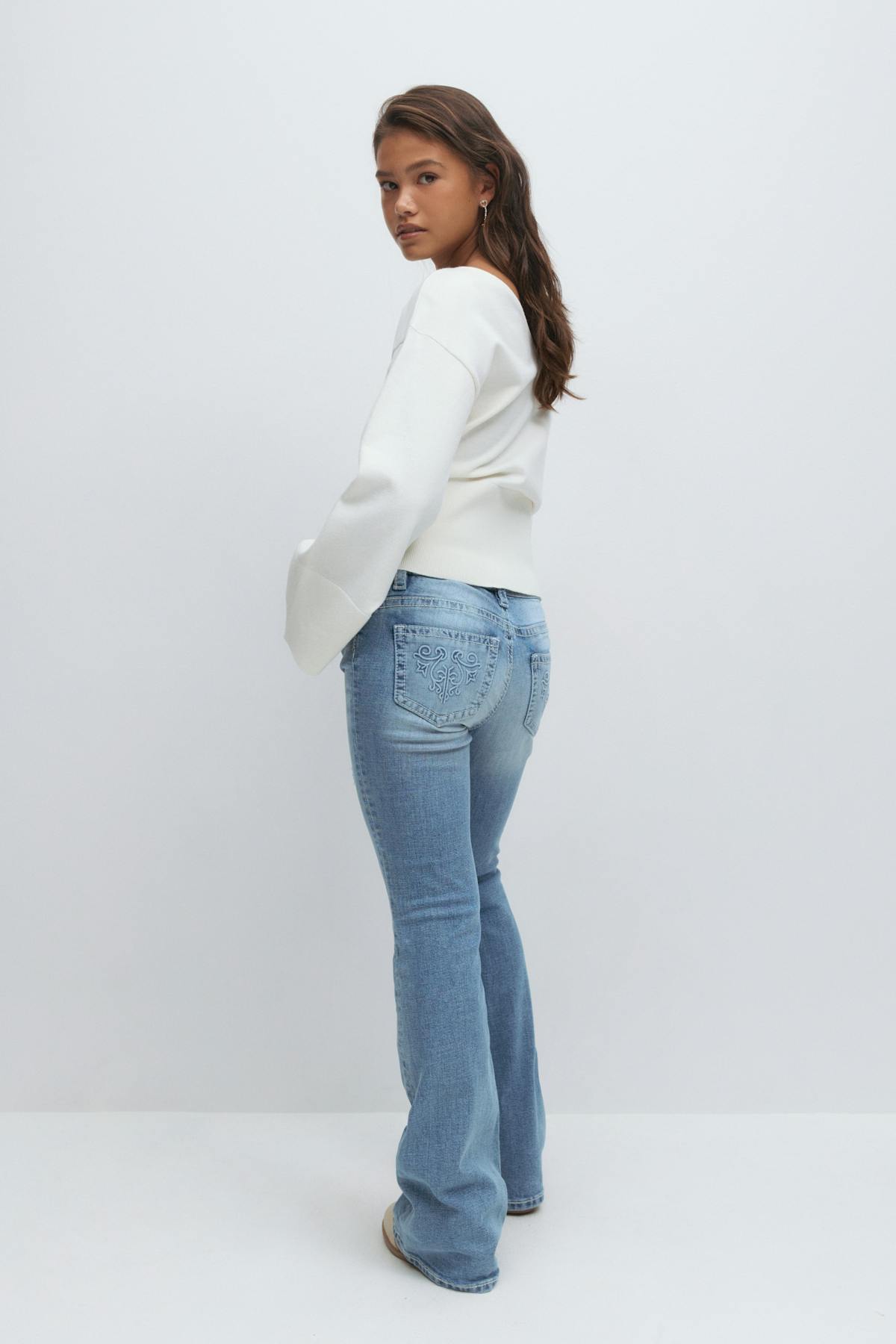 Hip hug flare jeans - Bleu clair