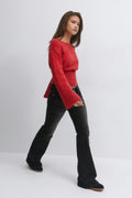Hip hug flare jeans - Bleu foncé