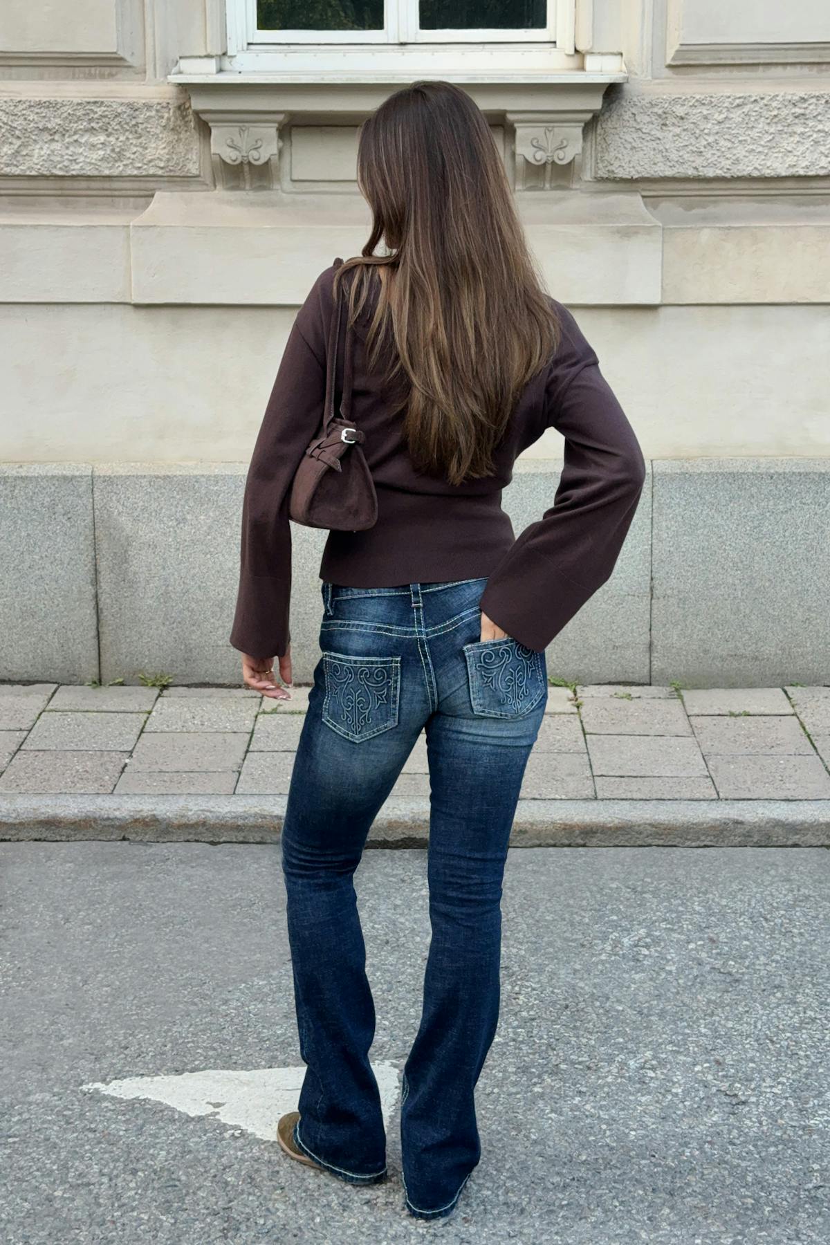 14+ hip hug flare tall jeans - Bleu foncé