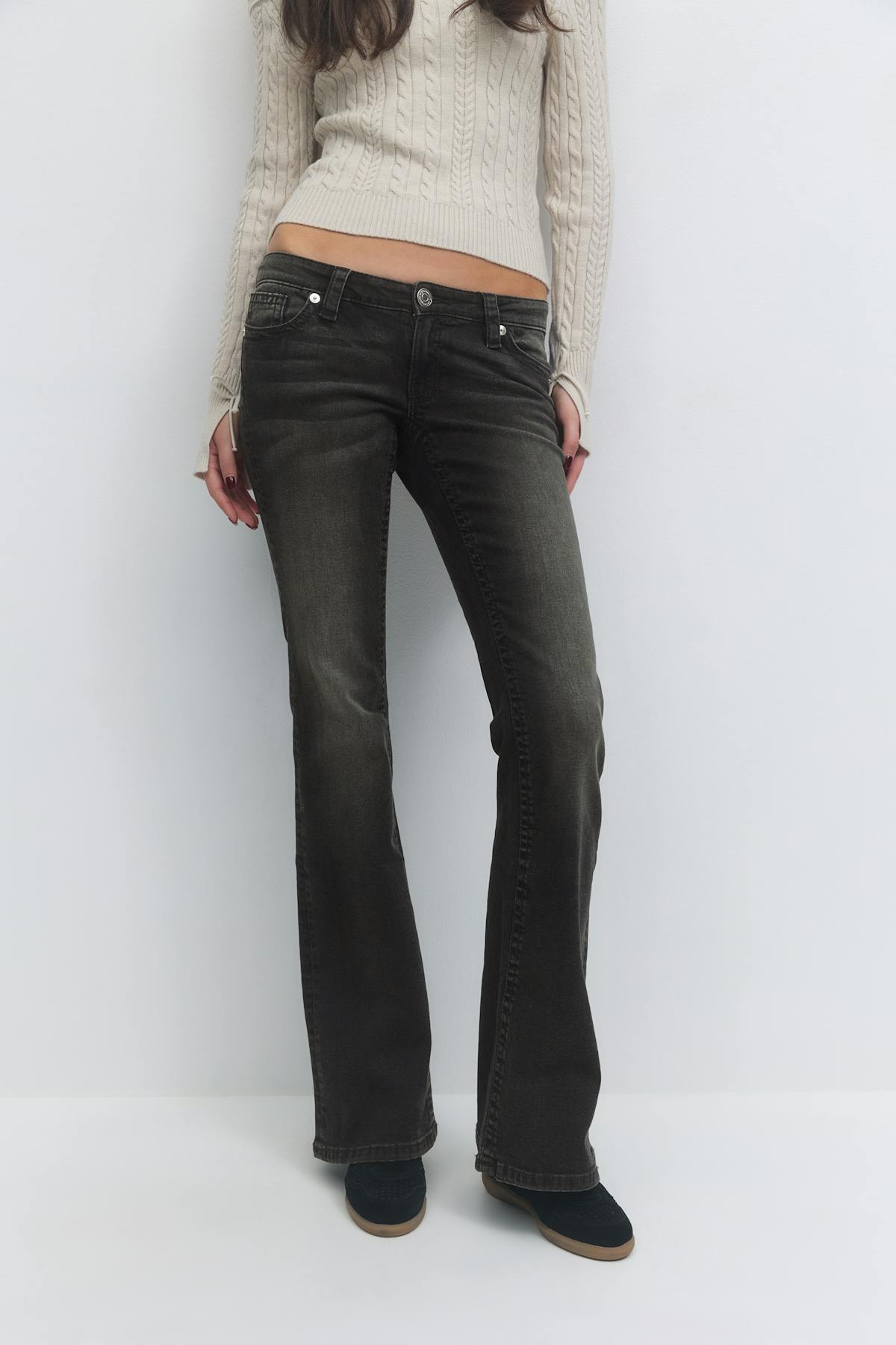 14+ hip hug flare tall jeans - Noir