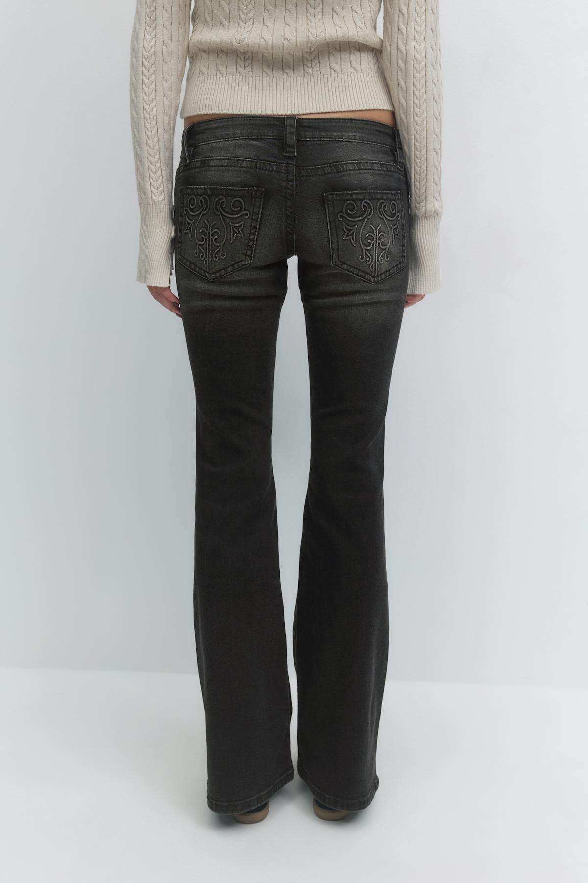 14+ hip hug flare tall jeans - Noir