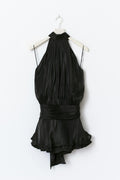 14+ open back frill dress - Noir