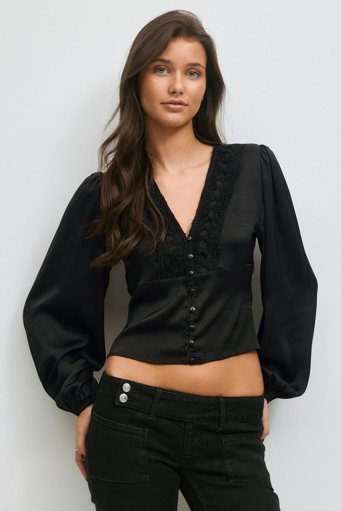 14+ lace blouse - Noir