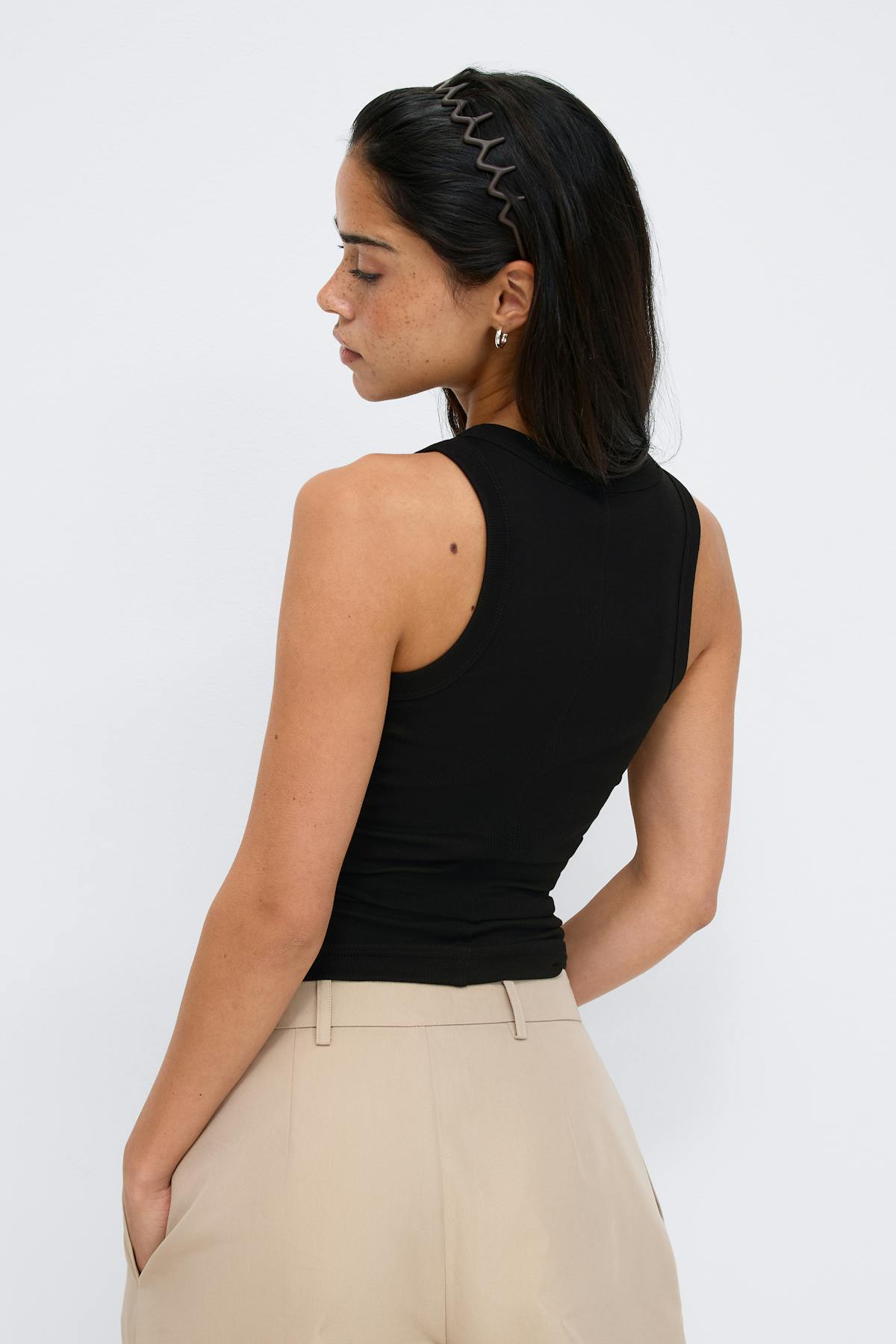 Tight fit rib tank - Blanc