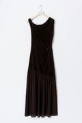 Twisted sheer maxi dress - Marron foncé
