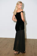 Twisted sheer maxi dress - Noir