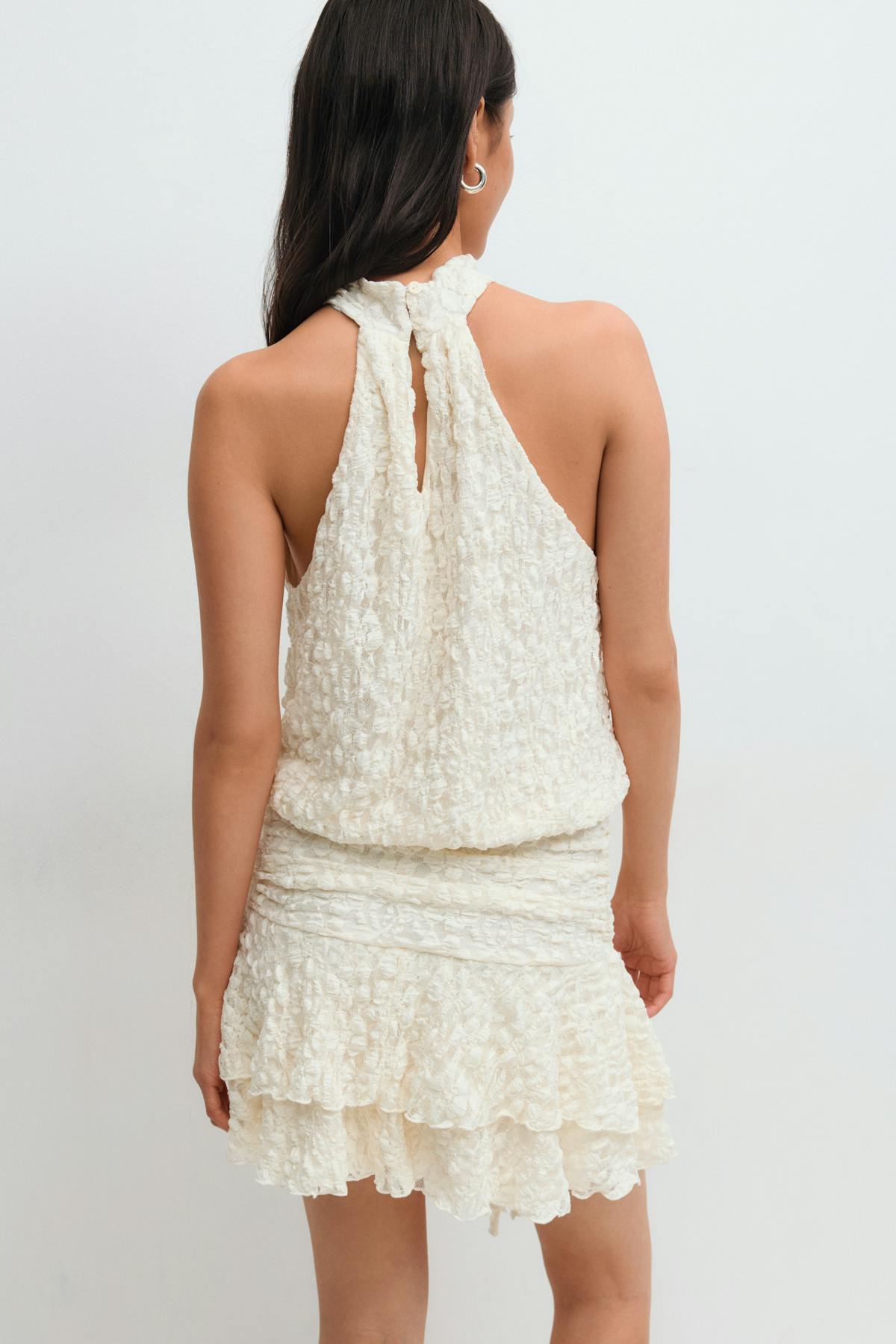 Mini lace dress - Ecru
