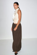 Satin halterneck top - Creme