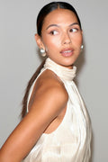 Satin halterneck top - Creme