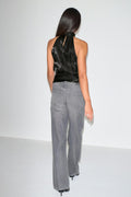 Satin halterneck top - Noir