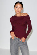 Rhinestone top - Bordeaux