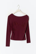 Rhinestone top - Bordeaux