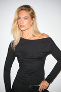 Rhinestone top - Noir