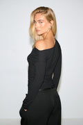Rhinestone top - Noir