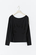 Rhinestone top - Noir