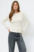 Knitted tie top - Blanc cassé