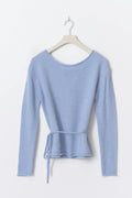 Knitted tie top - Brunnera blue