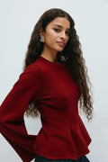 Knitted peplum top - Gardenia