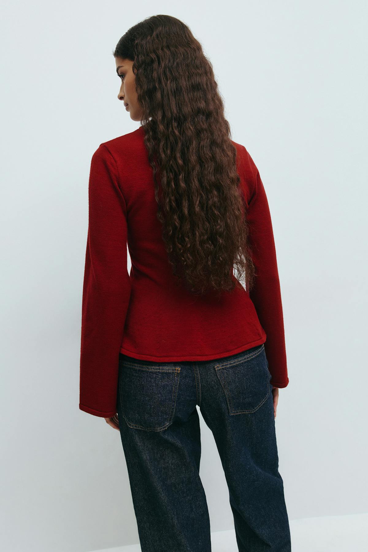 Knitted peplum top - Gardenia