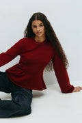 Knitted peplum top - Gardenia