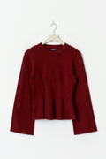 Knitted peplum top - Biking red