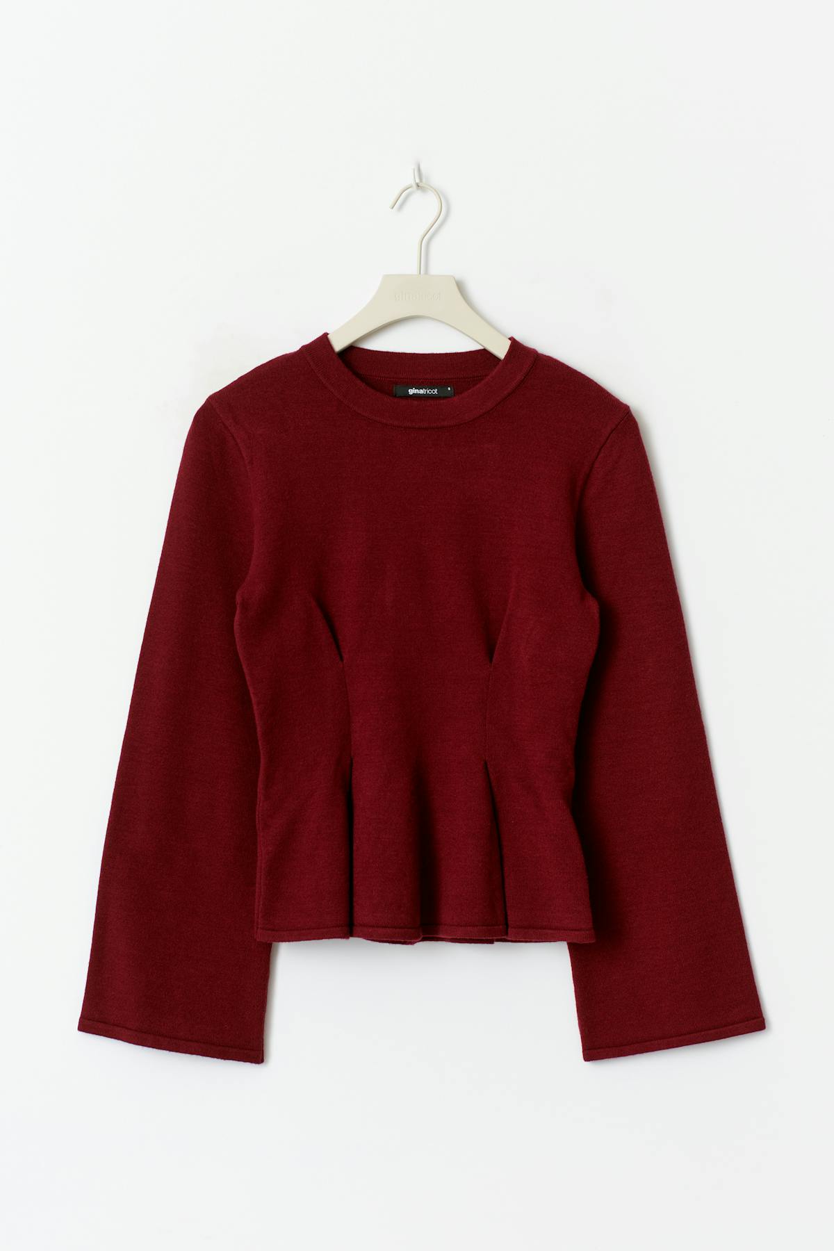 Knitted peplum top - Biking red