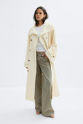 High neck trench coat - Blanc cassé