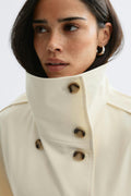 High neck trench coat - Blanc cassé