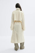 High neck trench coat - Blanc cassé