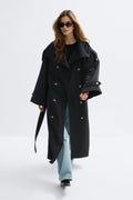 High neck trench coat - Blanc cassé