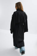 High neck trench coat - Noir