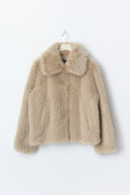 Faux fur short jacket - Crème