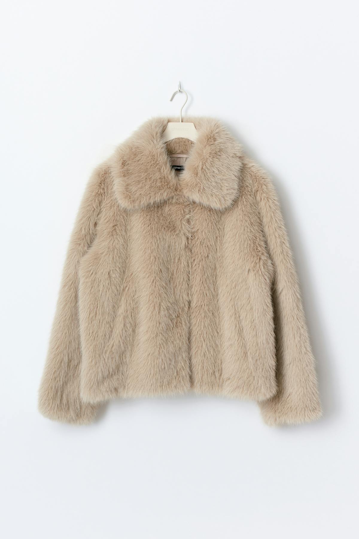 Faux fur short jacket - Crème