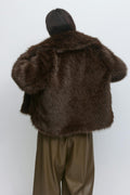 Faux fur short jacket - Noir