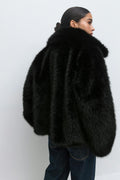 Faux fur short jacket - Crème