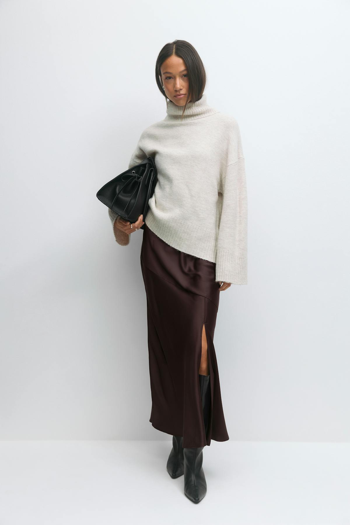 Satin skirt - Egret