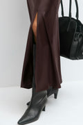 Satin skirt - Kaki