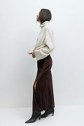Satin skirt - Kaki
