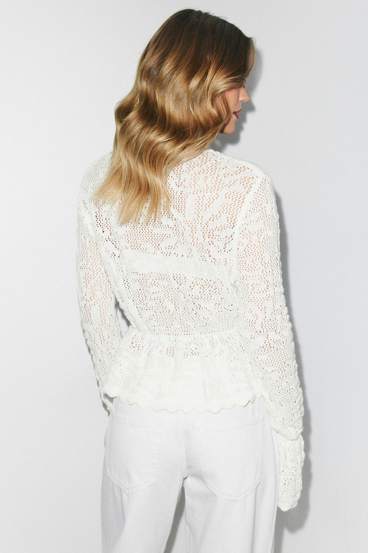 Knitted crochet cardigan - Heather