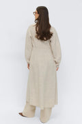 Shaped knitted dress - Oat melange
