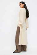 Shaped knitted dress - Oat melange