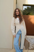 Shaped knitted dress - Oat melange