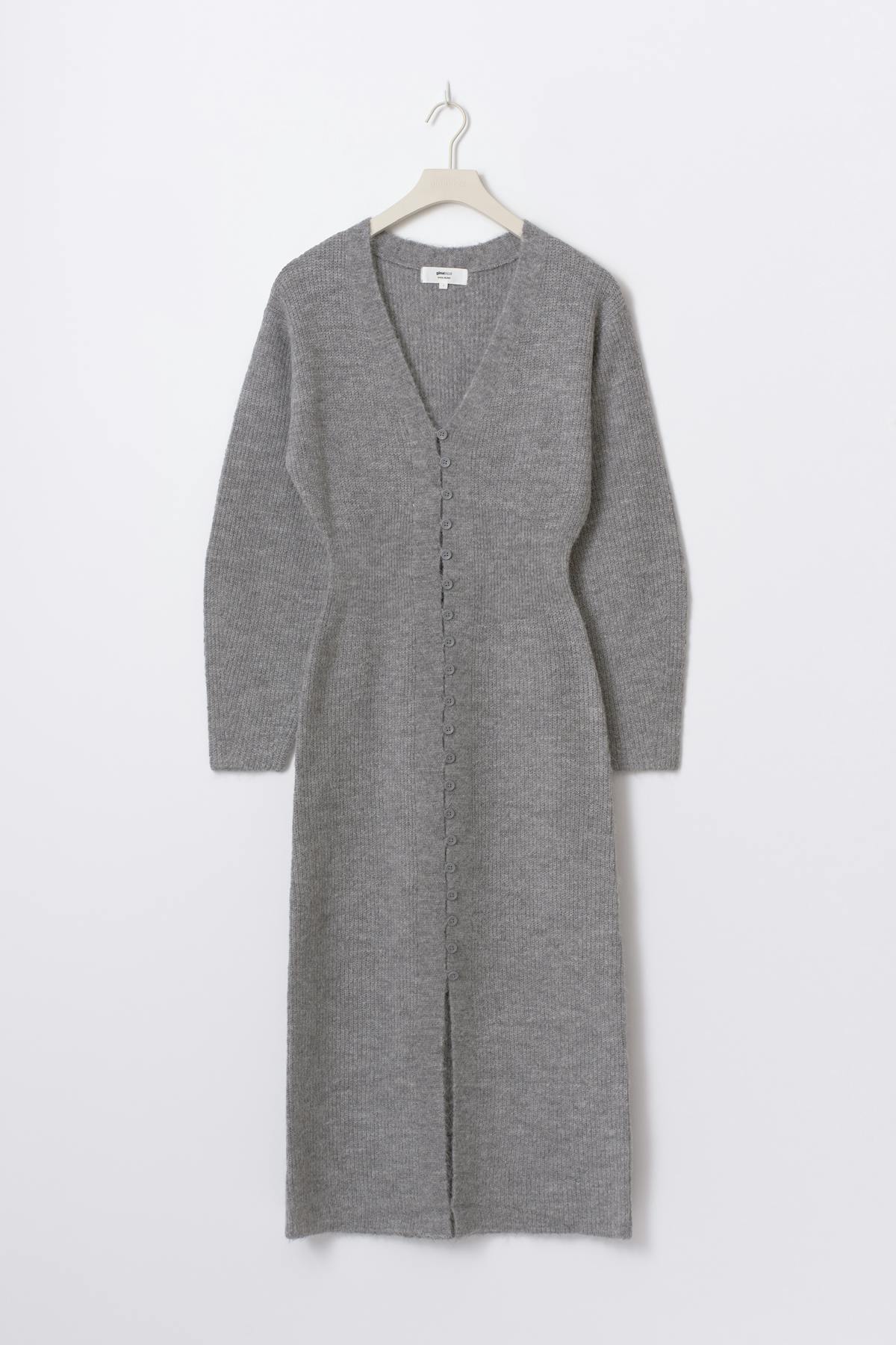 Shaped knitted dress - Vanilla yellow