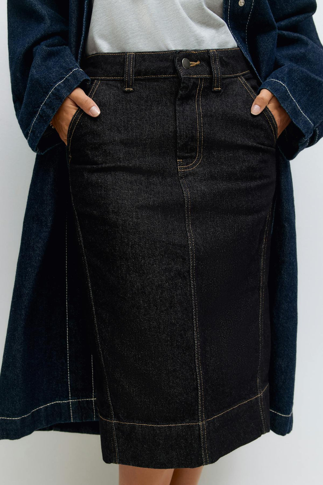 Denim pencil skirt - Rinse