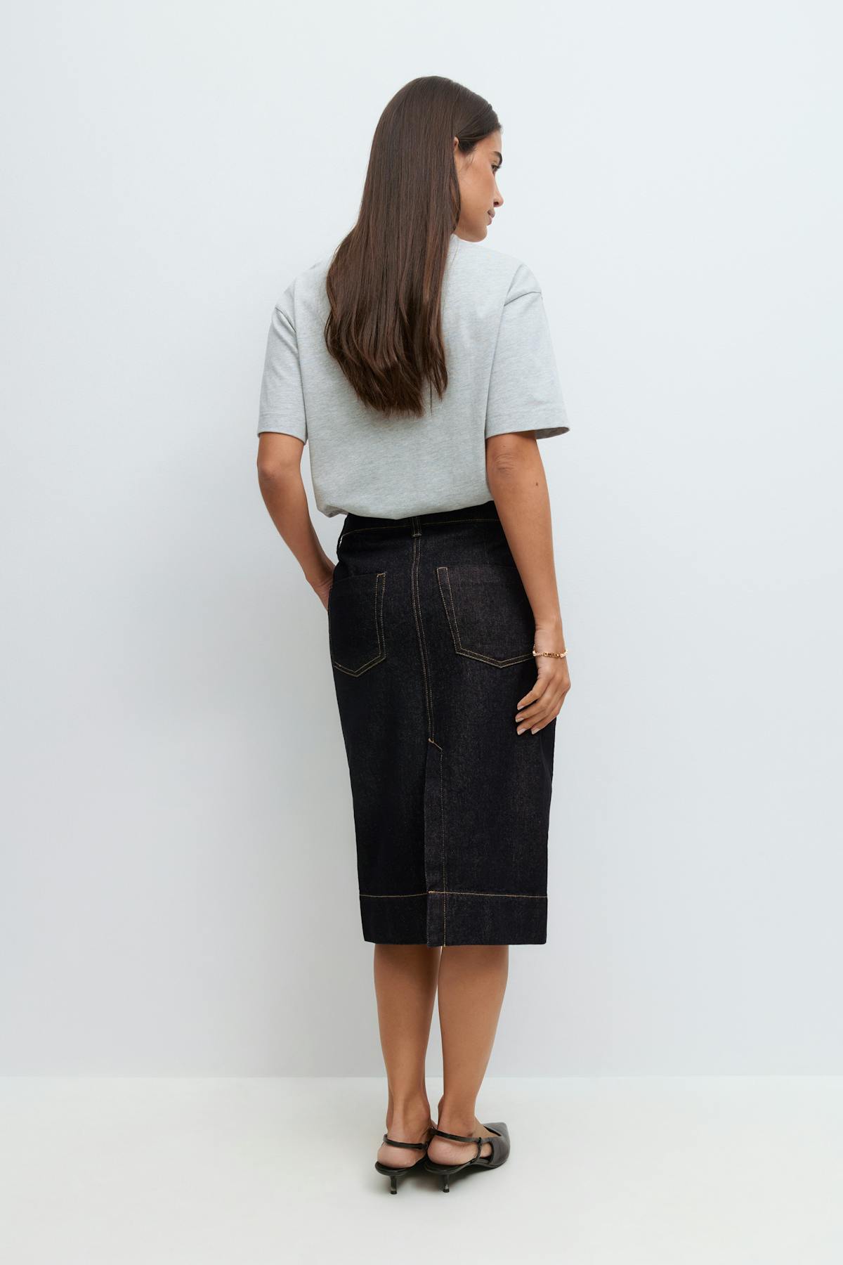 Denim pencil skirt - Rinse